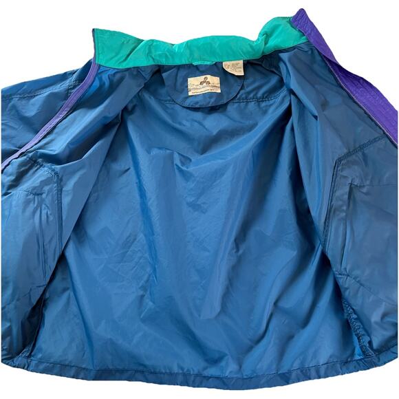 Vintage Eastern Mountain Sports Nylon Blue Rain Jacket Windbreaker Size Large - Picture 7 of 16